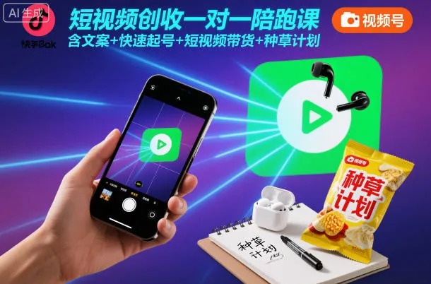 73947263a8e6b6966dce796d53b97185.jpeg 短视频创收一对一陪跑课,含文案+快速起号+短视频带货+种草计划