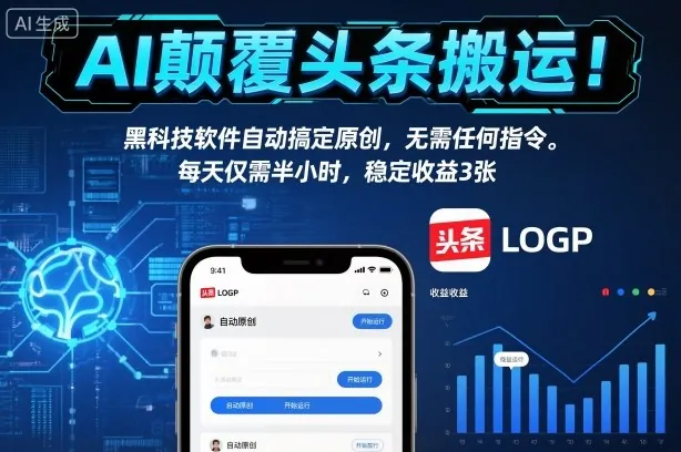 a5eab3e4a7aa9aa1d428443ae4dc8e17.jpeg AI颠覆头条搬运!黑科技软件自动搞定原创,无需任何指令。每天仅需半小时,稳定收益3张【揭秘】