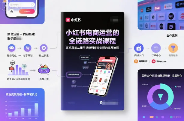 ae3d59a0351d1b500b4e406464ebffe7.jpeg 小红书电商运营的全链路实战课程,系统覆盖从账号搭建到商业变现的完整流程