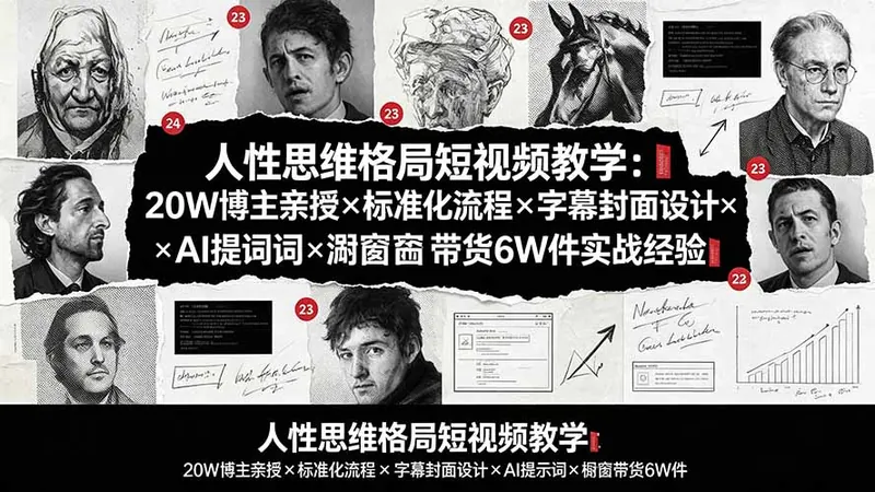 2e0caad6dd47630cb80295b4d8f2d208.jpeg 人性思维格局短视频教学:20W博主亲授×标准化流程×字幕封面设计×AI提示词×橱窗带货6W件实战经验