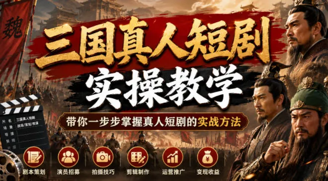 24ce7ae11cbdd4adcee5dfde689f5a28.jpeg 三国真人短剧实操教学,带你一步步掌握真人短剧的实战方法