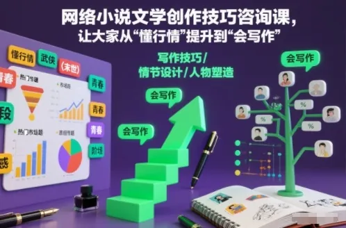 3abdf829d6a94761897813692328fa7c.jpeg 网络小说文学创作技巧咨询课,让大家从“懂行情”提升到”会写作”的高度