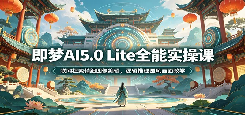 c2be676c1ecdbce8bda438f0ec0a9bdd.jpeg 即梦AI5.0 Lite全能实操课:联网检索精细图像编辑,逻辑推理国风画面教学