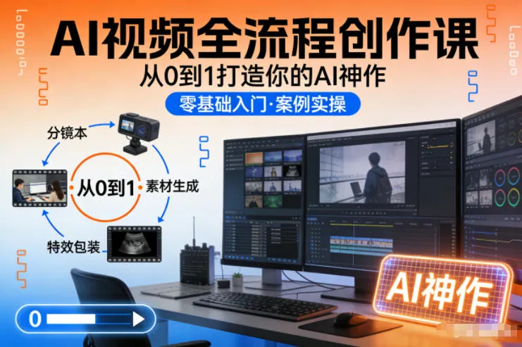a890c0c3930a743435eb8d5205b05826.jpeg AI视频全流程创作课,从0到1打造你的AI神作