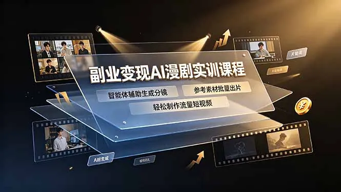 66b63fdead686225cb097605ee5d9d93.jpeg 副业变现AI漫剧实训课程,智能体辅助生成分镜,参考素材批量出片,轻松制作流量短视频
