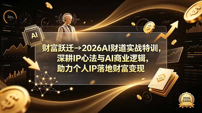 24455e2b573e2357bda52e2fe645fc85.jpeg 财富跃迁→2026AI财道实战特训,深耕IP心法与AI商业逻辑,助力个人IP落地财富变现