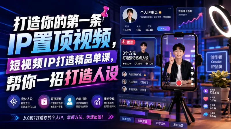 11b0adadef8b99c0ecc00da43a906bdf.jpeg 打造你的第一条IP置顶视频,短视频IP打造精品单课,帮你一招打造人设