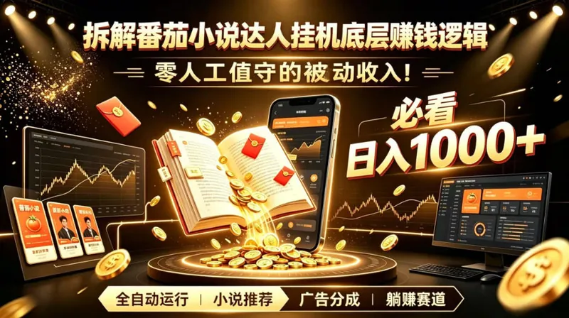 2f1dbb5aa72bb73999c82d92e6dc8742.jpeg 零人工值守的被动收入!拆解番茄小说达人挂G底层賺钱逻辑,日入1000+,全程傻瓜式落地【揭秘】