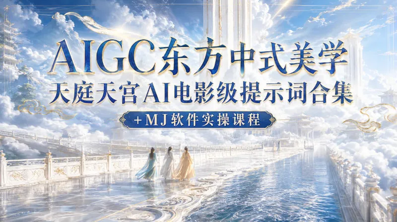 97d08c5092129fa7b2090c3caaef51ca.jpeg AIGC东方中式美学天庭天宫AI电影级提示词合集+MJ软件实操课程