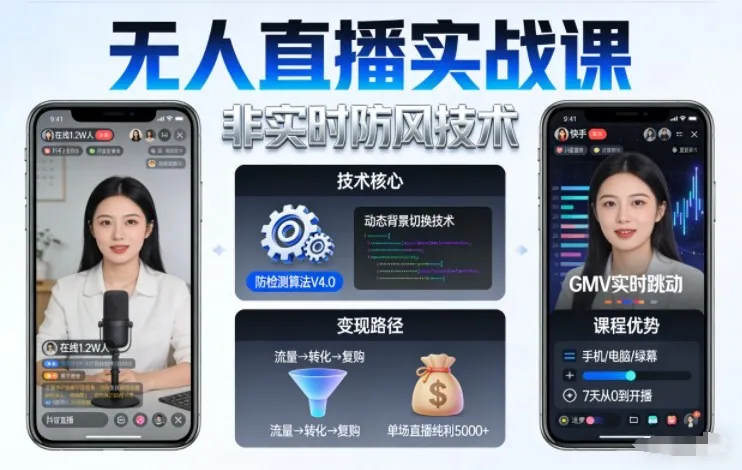 0ff13ee4080fc761cf7353fc30ad3f89.jpeg 宝子哥无人直播实战课,非实时防风技术,聚焦抖音快手等平台直播带货,轻松开启直播变现之路(更新2026年08月06日)