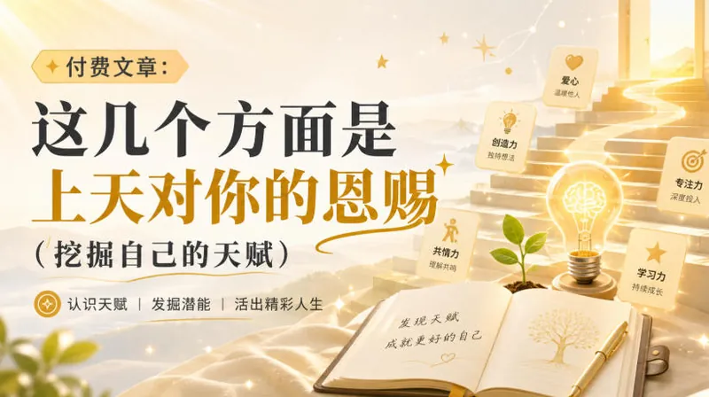付费文章：这几个方面是上天对你的恩赐(挖掘自己的天赋)
