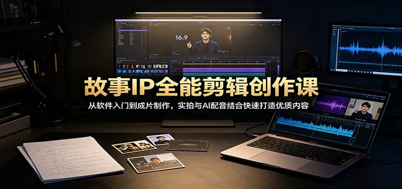 bc46a7b0b45d00a03bd9347a8275b658.jpeg 故事IP全能剪辑创作课:从软件入门到成片制作,实拍与AI配音结合快速打造优质内容