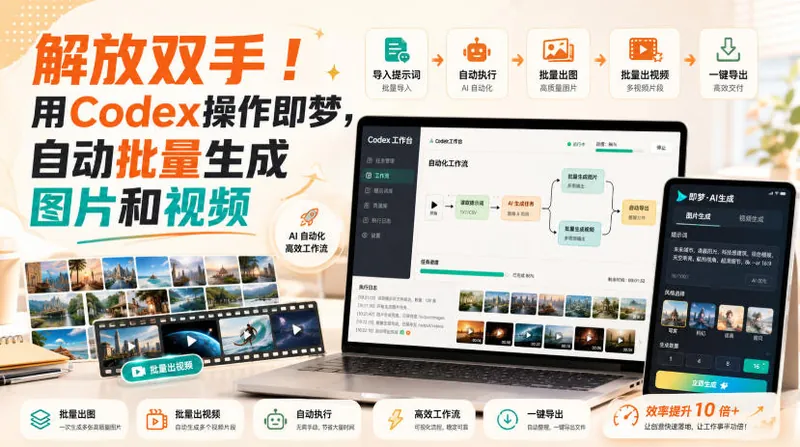 bd06d836886450d6ed6a6f5f04e0efce.jpeg 解放双手!用Codex操作即梦,自动批量生成图片和视频