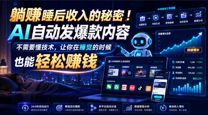 47a4432506f8ab333e9ecea42e69da66.jpeg 躺賺睡后收入的秘密!AI自动发爆款内容,不需要懂技术,让你在睡觉的时候也能轻松賺钱【原创双语字幕】