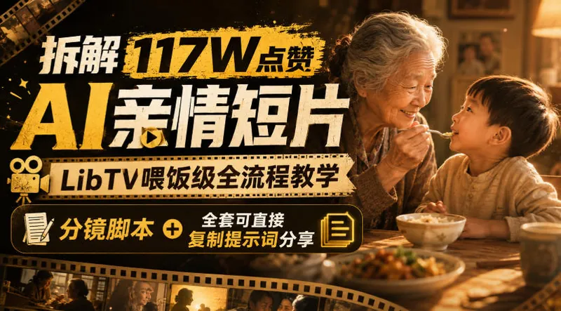 60e642418f85740b991582658e504095.jpeg 拆解117W点赞AI亲情短片,LibTV喂饭级全流程教学,分镜脚本+全套可直接复制提示词分享