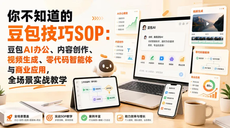 10c65ceac36fe39120657c861d9ae6c3.jpeg 你不知道的豆包技巧SOP:豆包AI办公、内容创作、视频生成、零代码智能体与商业应用,全场景实战教学