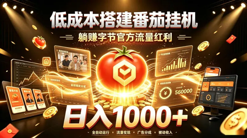 c68ef5ec9481bd356ffb80e402509691.jpeg 低成本搭建番茄挂G,躺賺字节官方流量红利,日入1k+,全程傻瓜式落地【揭秘】