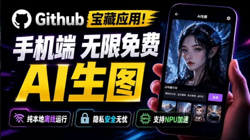 9fe0c7a9d4a3bb17e7c845831f37a521.jpeg Github宝藏应用!手机端无限免费AI生图,纯本地离线运行,支持NPU加速斩获3.1k stars,local-dream