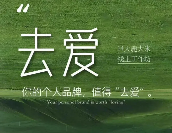 9fde1bb6335907409e451a346d0f6b9c.jpeg 去爱14天鹿大米线上工作坊,你的个人品牌,值得“去爱”