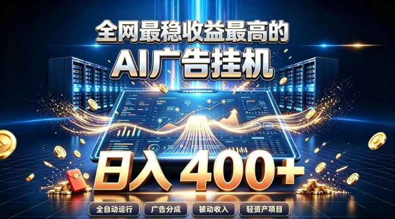 f74bfc363e6e460428a6e2f009a5c297.jpeg 全网最稳收益最高的AI智能广告挂G项目,日入400+,真正的躺賺项目【揭秘】