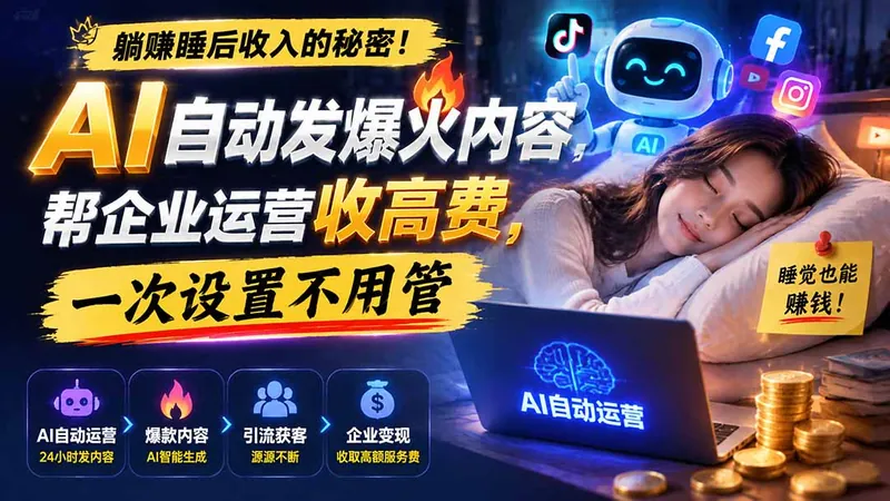 6e7364966cc3a499331cfb0ac9681325.jpeg 躺赚睡后收入的秘密!AI 自动发爆火内容,帮企业运营收高费,一次设置不用管【原创双语字幕】