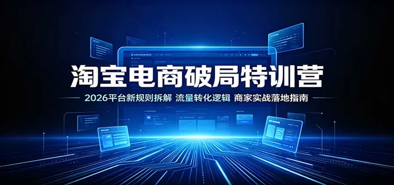 淘宝电商破局特训营：2026平台新规则拆解，流量转化逻辑，商家实战落地指南