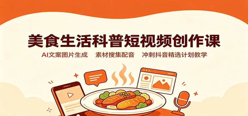 51bb15952696fa1ded6e78c3bb72eb05.jpeg 美食生活科普短视频创作课:AI文案图片生成,素材搜集配音,冲刺抖音精选计划教学