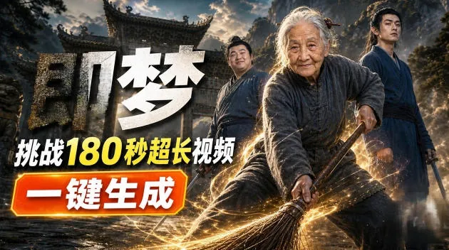ad269fb8972a3e65ee77b7f7e06222b7.jpeg 即梦挑战180秒超长视频!一键生成3分钟电影?完整制作流程详细分享!