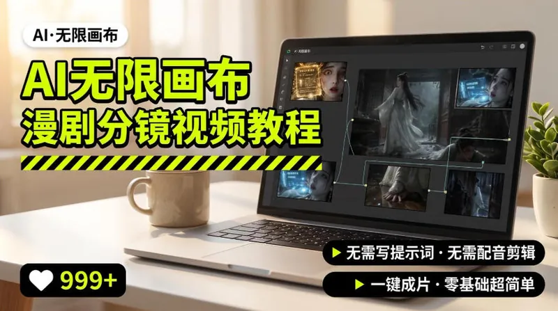 b9ba7eac22f1c664196e570a8271238a.jpeg AI无限画布制作爆款漫剧分镜视频搭建教程,无需写脚本,无需制作音频,一键制作超简单
