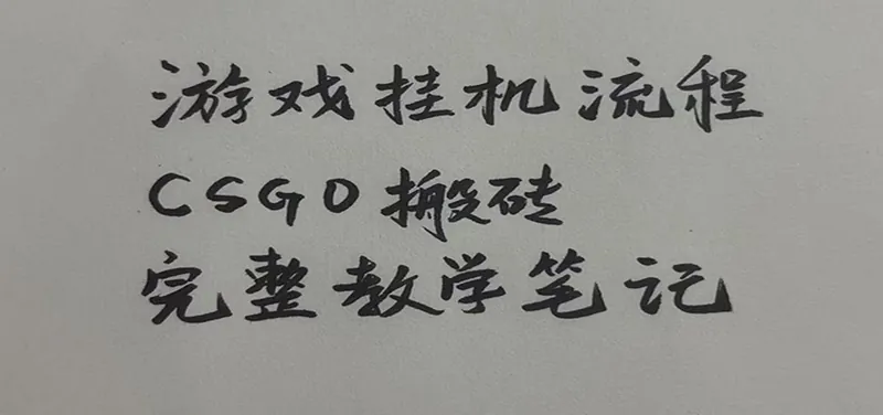 游戏挂机全流程笔记分享，CSGO游戏搬砖，小白看了当天学会见收益