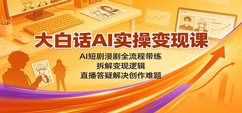 e9502b13d84824bf9018f56c233c2c38.jpeg 大白话AI实操变现课:AI短剧漫剧全流程带练,拆解变现逻辑,直播答疑解决创作难题