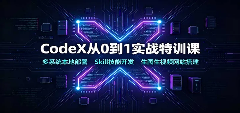CodeX从0到1实战特训课：多系统本地部署，Skill技能开发，生图生视频网站搭建