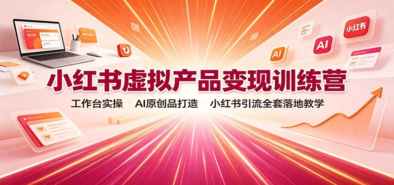 c416c9828fcd68246dcdc4de11e7493a.jpeg 小红书虚拟产品变现训练营:工作台实操,AI原创品打造,小红书引流全套落地教学