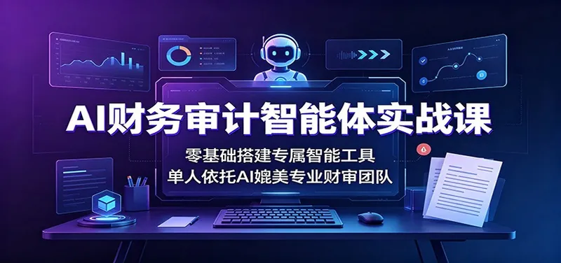 AI财务审计智能体实战课：零基础搭建专属智能工具，单人依托AI媲美专业财审团队