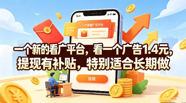 51b6fe650d9cd243441564ee9d09fbd1.jpeg 一个新的看广平台,看一个广告1.4米,提现有补贴,一台手机一天撸20,特别适合长期做【揭秘】