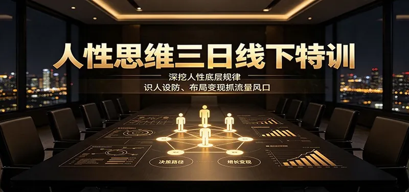 5703b14f081d28405393d6eb3b0c6910.jpeg 人性思维三日线下特训:深挖人性底层规律,识人设防、布局变现抓流量风口