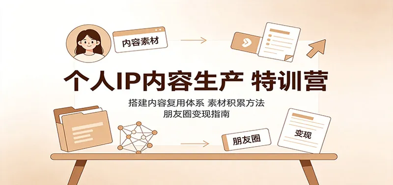 a8d553a5bc77a4f0f0c2fed30d055867.jpeg 个人IP内容生产特训营:搭建内容复用体系,素材积累方法,朋友圈变现指南