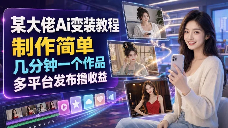 0c566b35a09dccf2c5457c9bee92d1df.jpeg 某大佬Ai变装教程,制作简单,几分钟一个作品,多平台发布撸收益