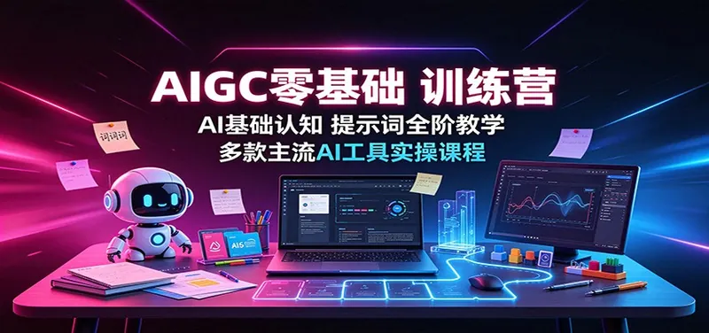d068312f30584777a5d8d95719f75a84.jpeg AIGC零基础训练营:AI基础认知,提示词全阶教学,多款主流AI工具实操课程