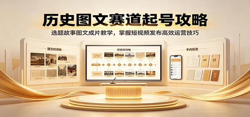 历史图文赛道起号攻略：选题故事图文成片教学，掌握短视频发布高效运营技巧