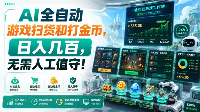 ac9685f33463a9b142cfc0dd8117ec9f.jpeg AI全自动游戏扫货和打金币,日入几百,无需人工值守!【揭秘】