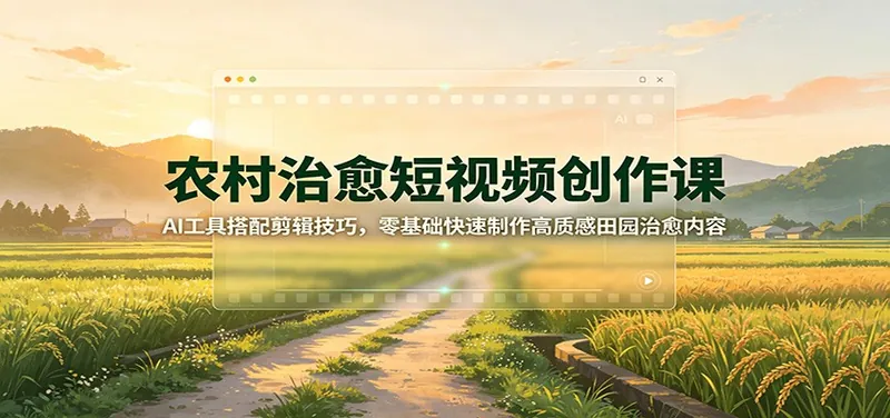 4e8c3d43109e091d0ced6ee43d475e9a.jpeg 农村治愈短视频创作课:AI工具搭配剪辑技巧,零基础快速制作高质感田园治愈内容