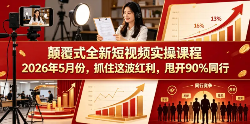 882f9c6bf0f50429c326e8c99f5c63b2.jpeg 颠覆式全新短视频实操课程,抓住这波红利,甩开90%同行(更新2026年7月份)