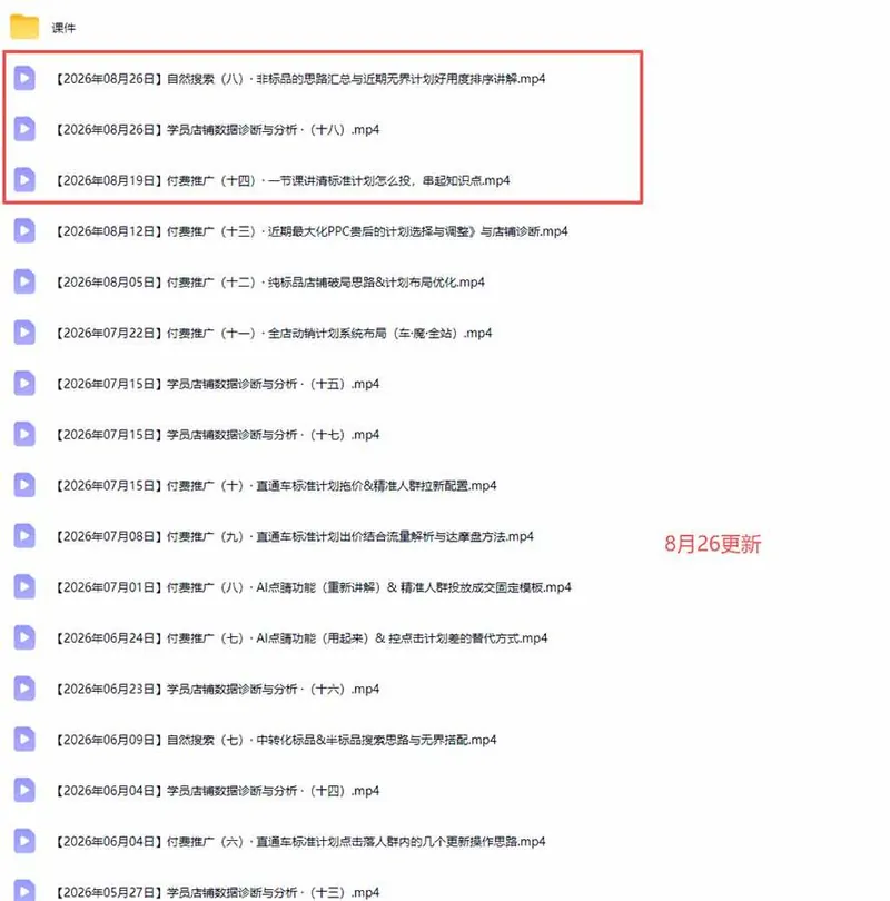 135c7de4662c07088e6581c3196886f6.jpeg (20094期)2026淘宝电商终局之战VIP课-更新:自然搜索+直通车+无界+精准人群,系统掌握测款动销与全店推广布局方法