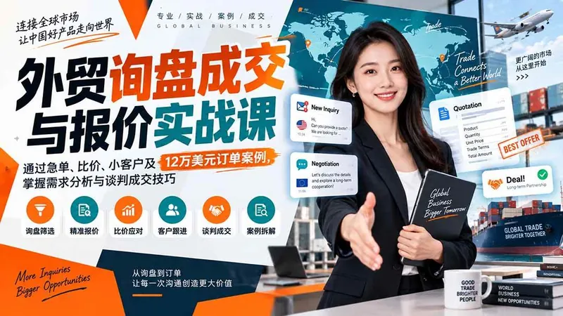 d34c6b7d46845999dfad1a79c435d290.jpeg (20424期)外贸询盘成交与报价实战课:通过急单、比价、小客户及12万美元订单案例,掌握需求分析与谈判成交技巧