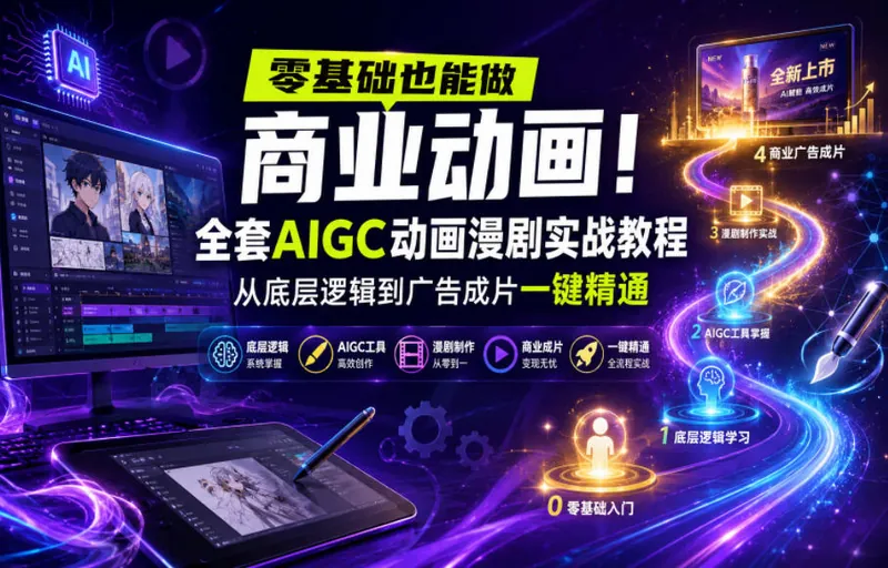 cd164d900e4f833d0455fc79382b6f26.jpeg 零基础也能做商业动画!全套AIGC动画漫剧实战教程,从底层逻辑到广告成片一键精通(更新0905)