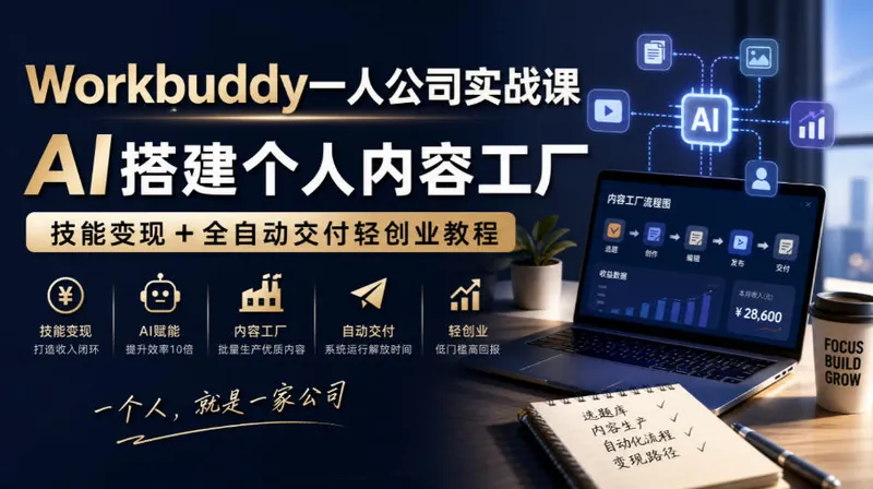 b9c1f28e54e0e213cb4343f5bdaa3067.jpeg Workbuddy一人公司实战课,AI搭建个人内容工厂,技能变现+全自动交付轻创业教程