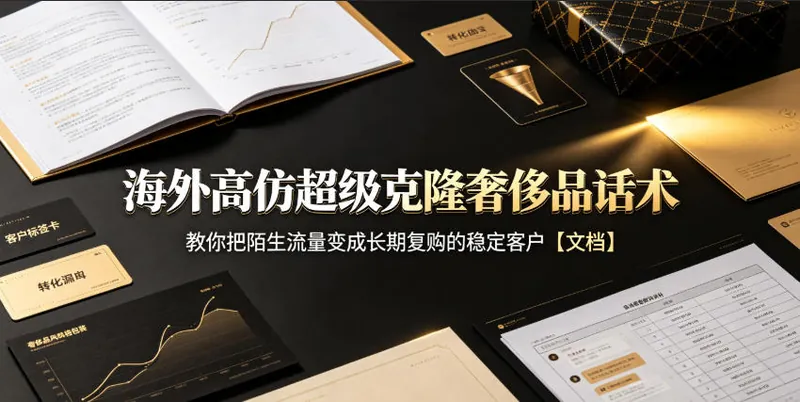 57d33402f11f61d6c80cfad0ff9fc9d5.jpeg 海外高仿超级克隆奢侈品话术,教你把陌生流量变成长期复购的稳定客户【文档】