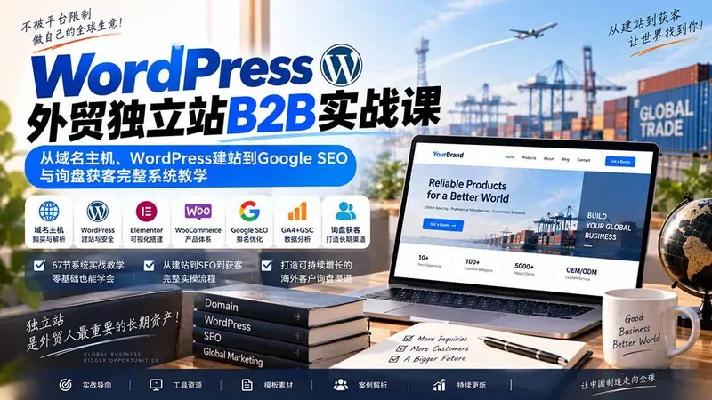 6619ccdb4c8136652478b7da63c0925a.jpeg (20526期)WordPress外贸独立站B2B实战课:从域名主机、WordPress建站到Google SEO与询盘获客完整系统教学