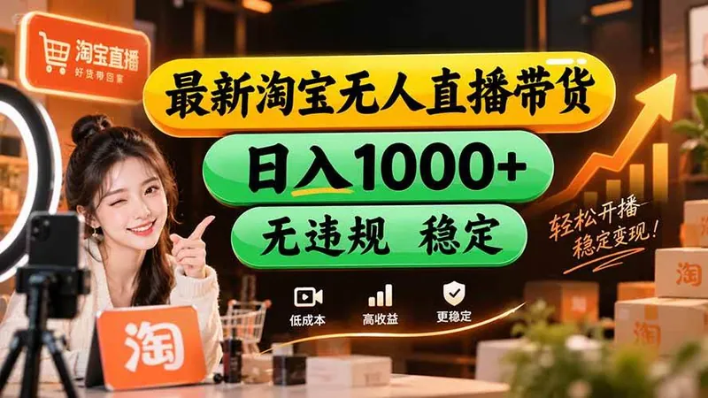 e835db692e53d157a35f2fe6e3737bad.jpeg (20453期)【新技术】淘宝无人直播,独家,日入2K+,无封号,可矩阵,长期稳定